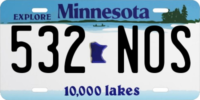 MN license plate 532NOS