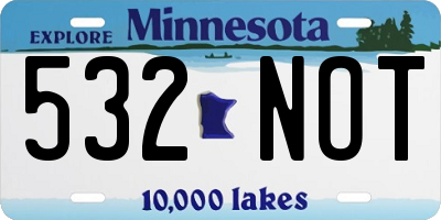 MN license plate 532NOT