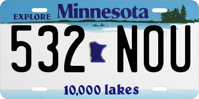 MN license plate 532NOU