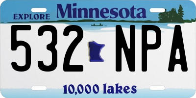 MN license plate 532NPA