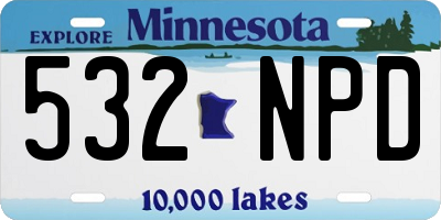 MN license plate 532NPD