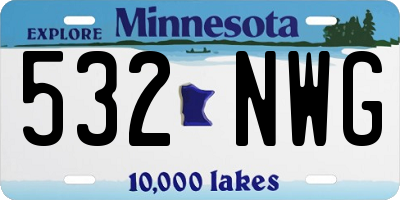 MN license plate 532NWG
