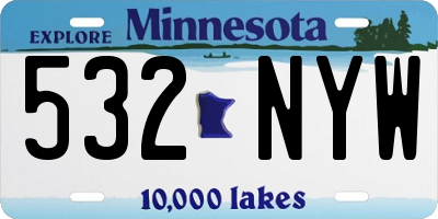 MN license plate 532NYW