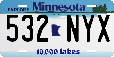 MN license plate 532NYX