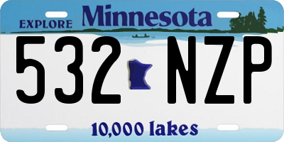 MN license plate 532NZP