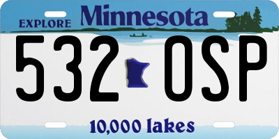 MN license plate 532OSP