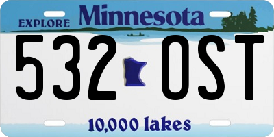 MN license plate 532OST