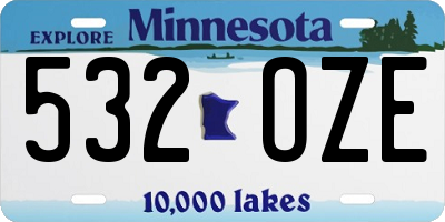 MN license plate 532OZE