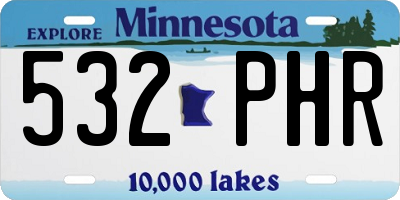 MN license plate 532PHR