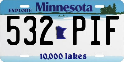MN license plate 532PIF