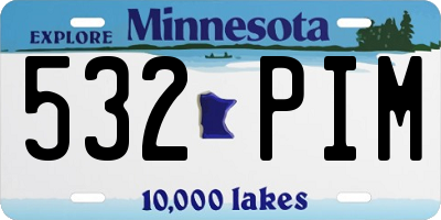 MN license plate 532PIM