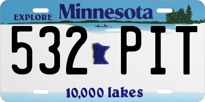 MN license plate 532PIT