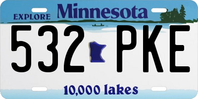 MN license plate 532PKE