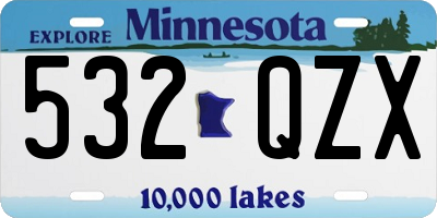 MN license plate 532QZX
