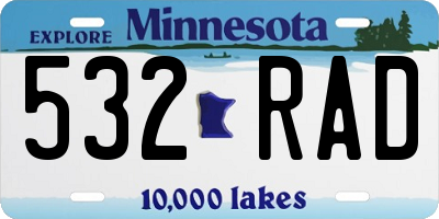 MN license plate 532RAD