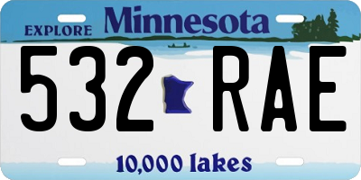 MN license plate 532RAE