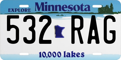 MN license plate 532RAG