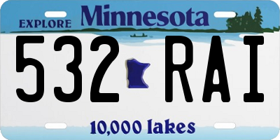 MN license plate 532RAI