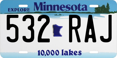 MN license plate 532RAJ