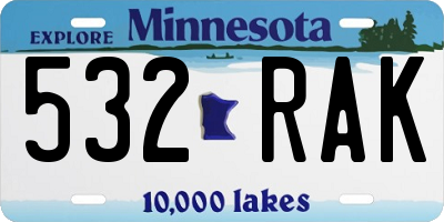 MN license plate 532RAK