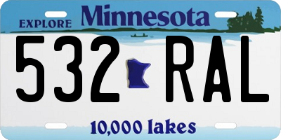 MN license plate 532RAL
