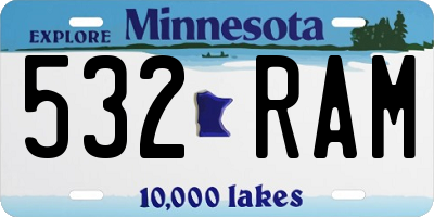 MN license plate 532RAM