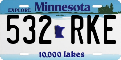 MN license plate 532RKE