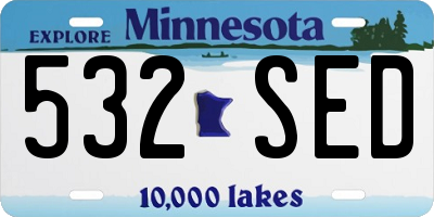 MN license plate 532SED