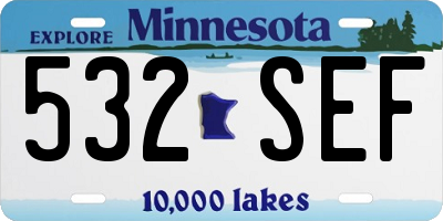 MN license plate 532SEF