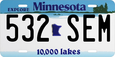 MN license plate 532SEM