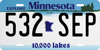 MN license plate 532SEP