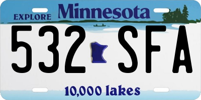 MN license plate 532SFA