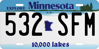 MN license plate 532SFM