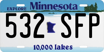 MN license plate 532SFP