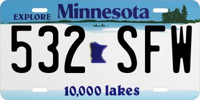 MN license plate 532SFW