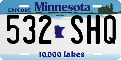 MN license plate 532SHQ