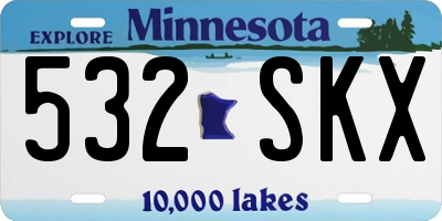 MN license plate 532SKX