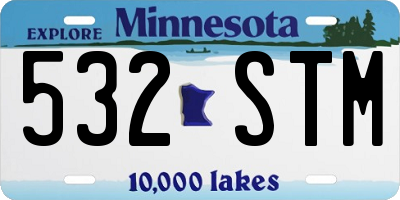 MN license plate 532STM