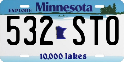 MN license plate 532STO