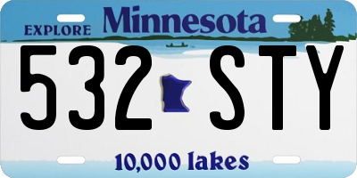 MN license plate 532STY