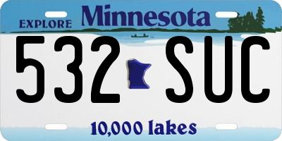 MN license plate 532SUC