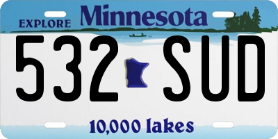 MN license plate 532SUD