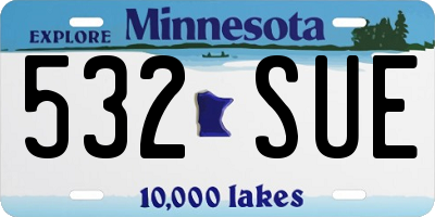 MN license plate 532SUE