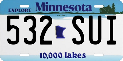 MN license plate 532SUI