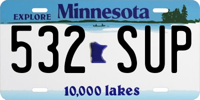 MN license plate 532SUP