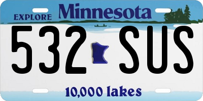 MN license plate 532SUS