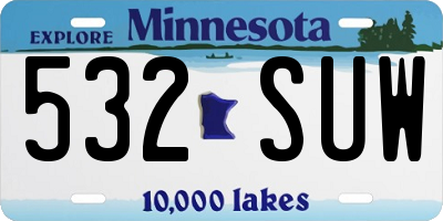 MN license plate 532SUW