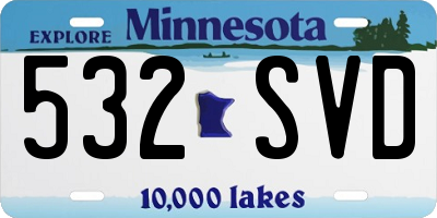 MN license plate 532SVD