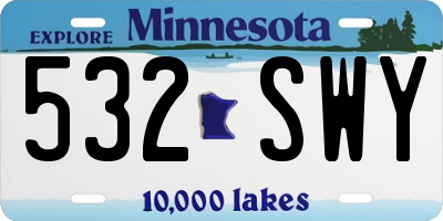 MN license plate 532SWY