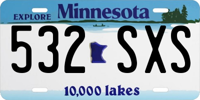 MN license plate 532SXS